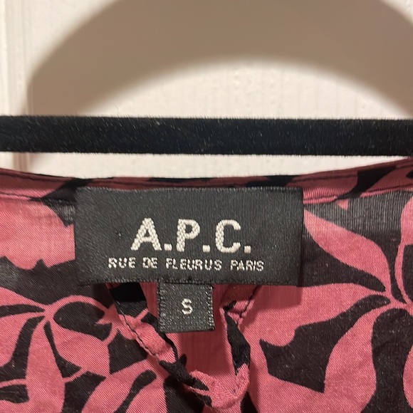 A.P.C. Paris womens long sleeve shirt tunic dress floral small s - Picture 4 of 7